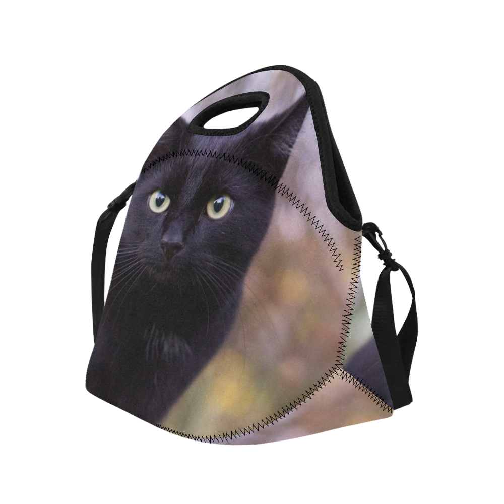 Black cat by JamColors Neoprene Lunch Bag/Large (Model 1669)