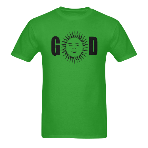 GOD Men Tee Green Men's T-Shirt in USA Size (Two Sides Printing)