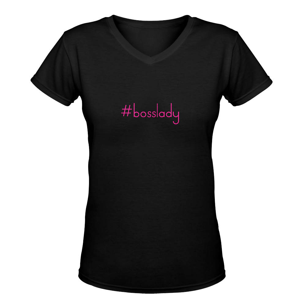 #bosslady Women's Deep V-neck T-shirt (Model T19)