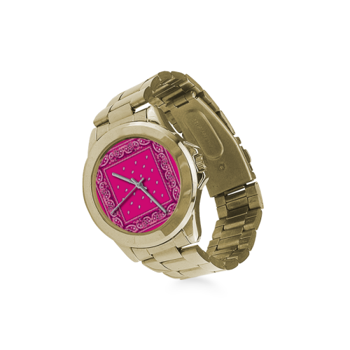 KERCHIEF PATTERN PINK Custom Gilt Watch(Model 101)