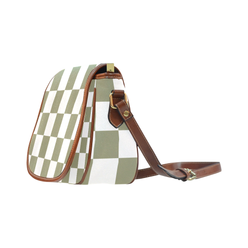 Alli Two-Tone Plaid Saddle Bag/Small (Model 1649) Full Customization