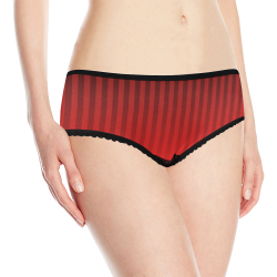 Vertical Red Stripes Women's All Over Print Classic Briefs (Model L13)