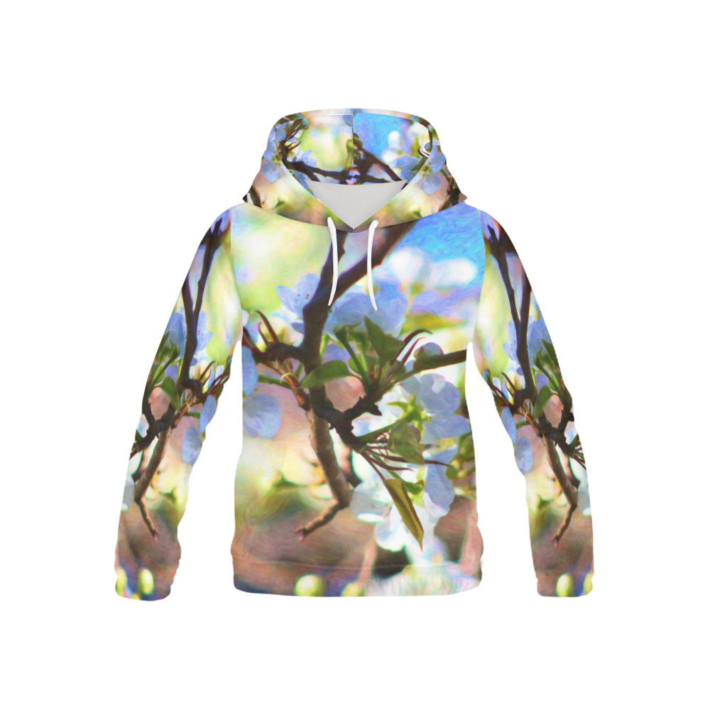 Pear Tree Blossoms All Over Print Hoodie for Kid (USA Size) (Model H13)