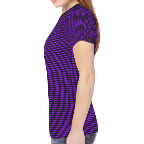 Squares in Purple New All Over Print T-shirt for Women (Model T45)