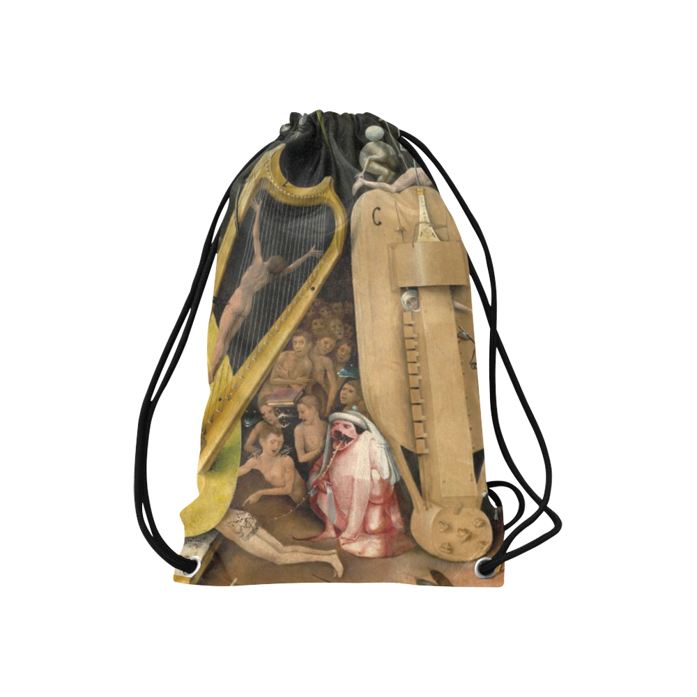 Hieronymus Bosch-The Garden of Earthly Delights (m Small Drawstring Bag Model 1604 (Twin Sides) 11"(W) * 17.7"(H)