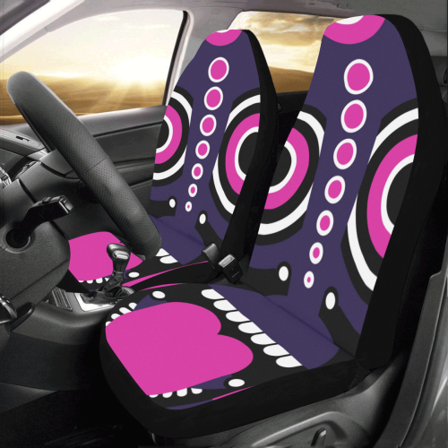 Pink Purple Tiki Tribal Car Seat Covers (Set of 2)
