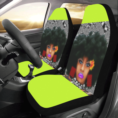 FUEL UP CAR SEAT COV NEON YELLO Car Seat Covers (Set of 2)