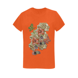 Leather craft flowers Women's T-Shirt in USA Size (Two Sides Printing)