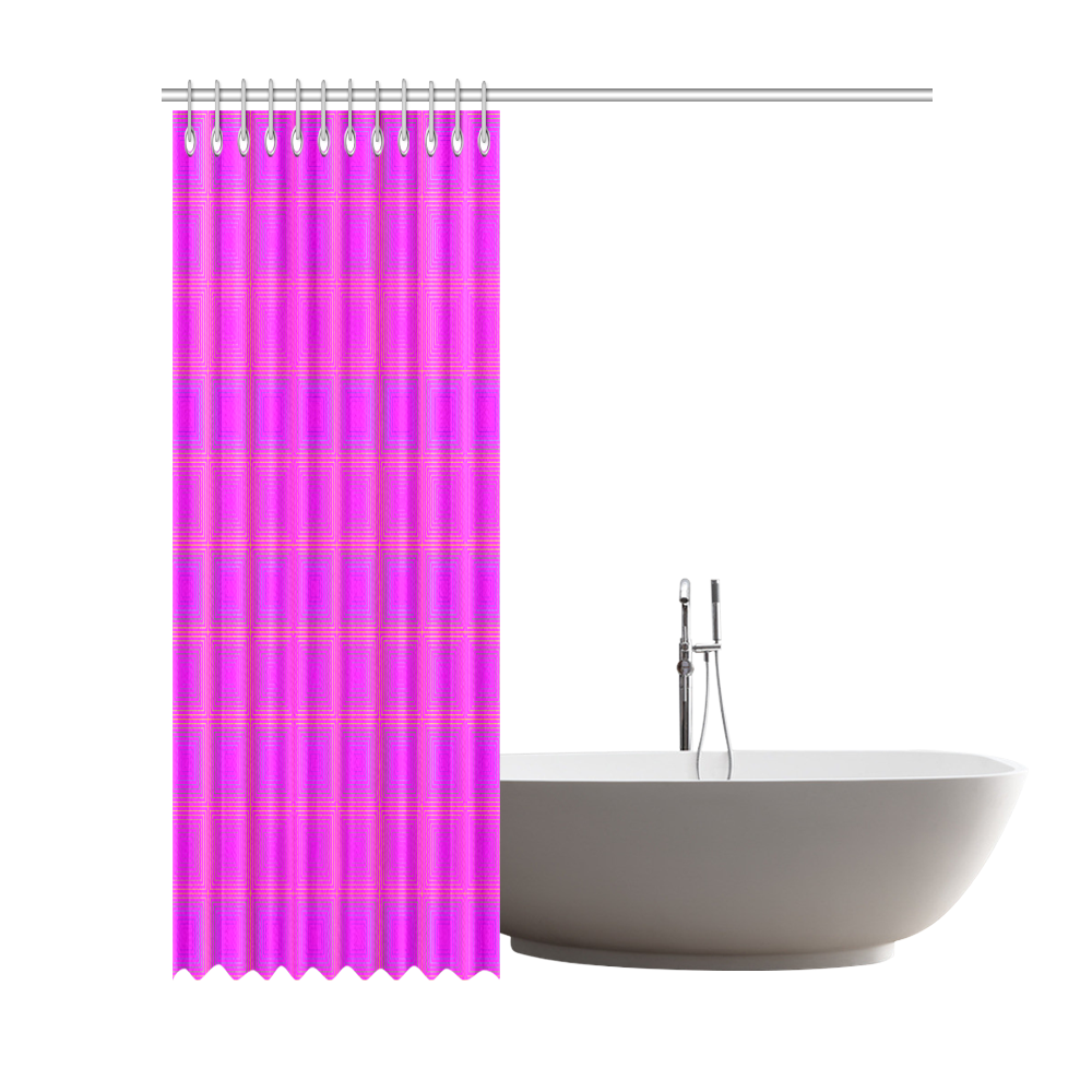 Pink golden multicolored multiple squares Shower Curtain 72"x84"