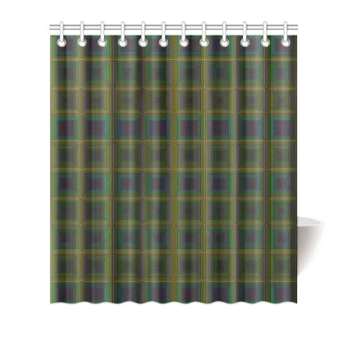 Violet green multicolored multiple squares Shower Curtain 66"x72"