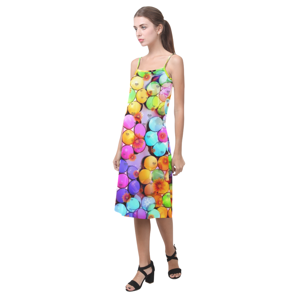 Candy Flower Popart by Nico Bielow Alcestis Slip Dress (Model D05)