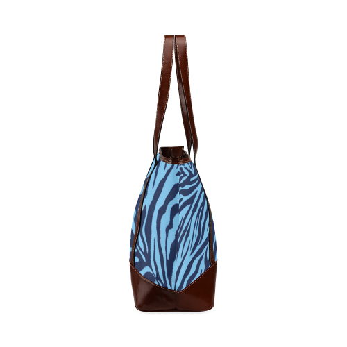 zebra 3 shades of blue Tote Handbag (Model 1642)