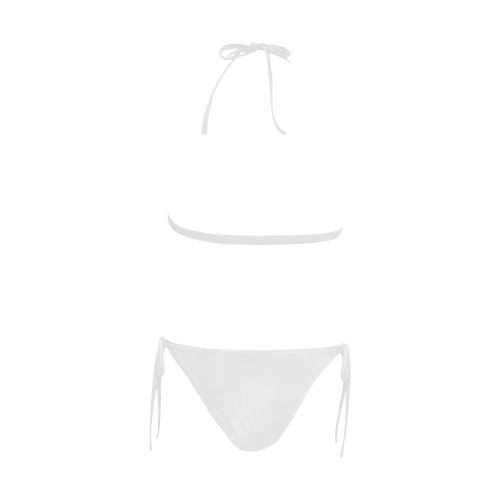 White Bikini with Angel Buckle Front Halter Bikini Swimsuit (Model S08)