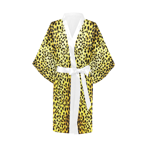 LEOPARD print velvet look 1 Kimono Robe