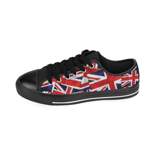 Union Jack British UK Flag Low Top Canvas Shoes for Kid (Model 018)