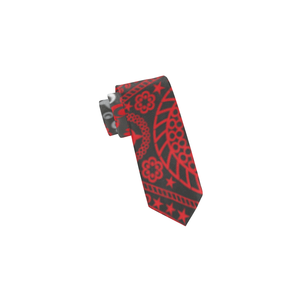 Red Paisley Classic Necktie (Two Sides)