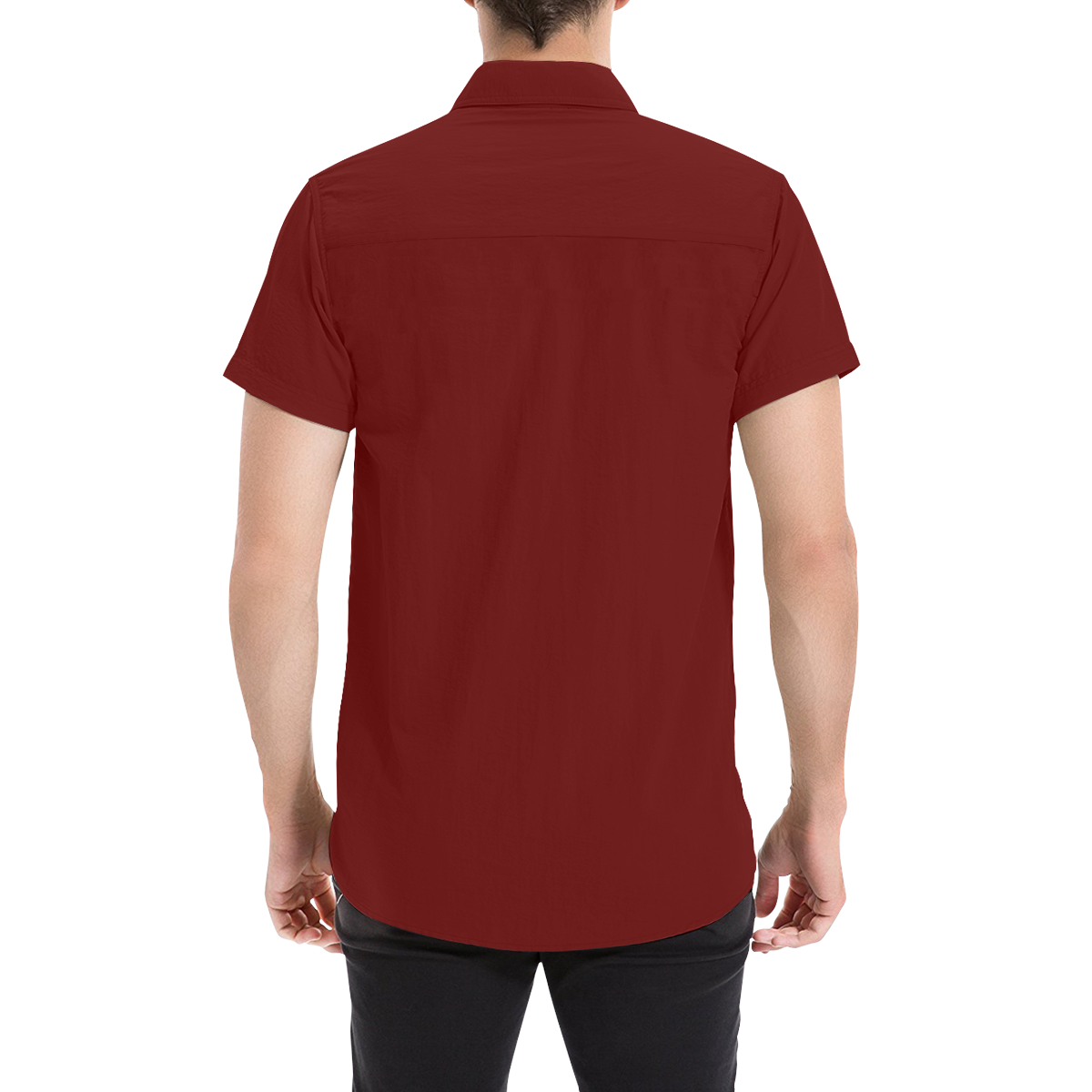 color blood red Men's All Over Print Short Sleeve Shirt (Model T53)