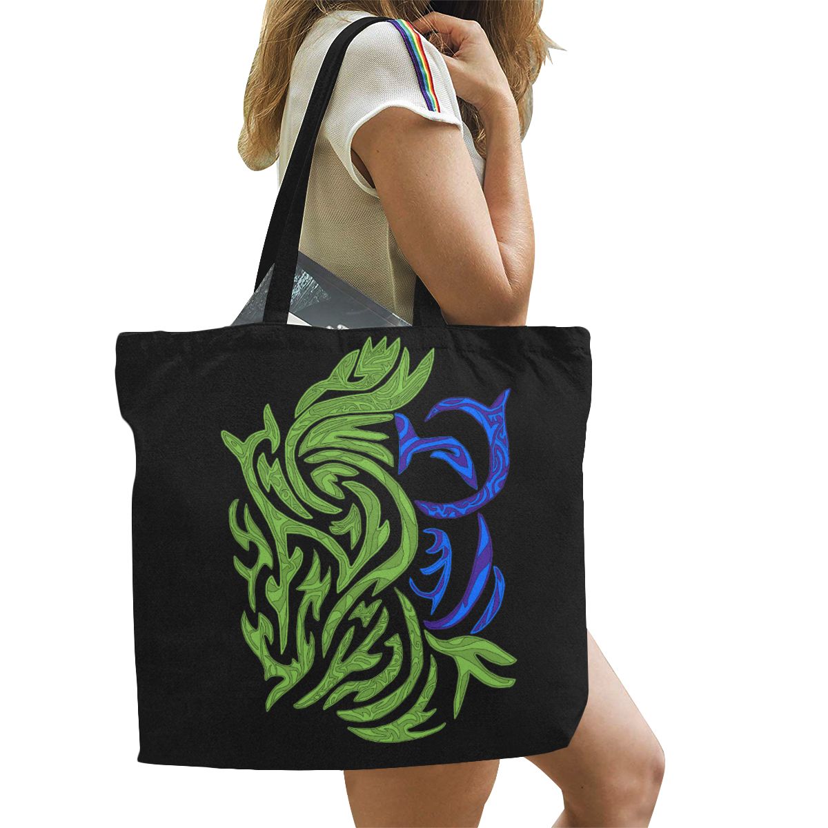 Abstract Owl All Over Print Canvas Tote Bag/Large (Model 1699)