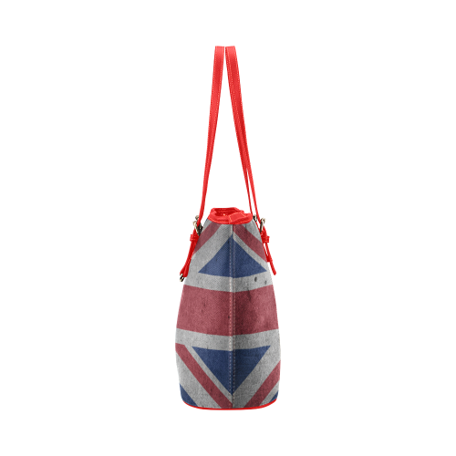 United Kingdom Union Jack Flag - Grunge 1 Leather Tote Bag/Large (Model 1651)
