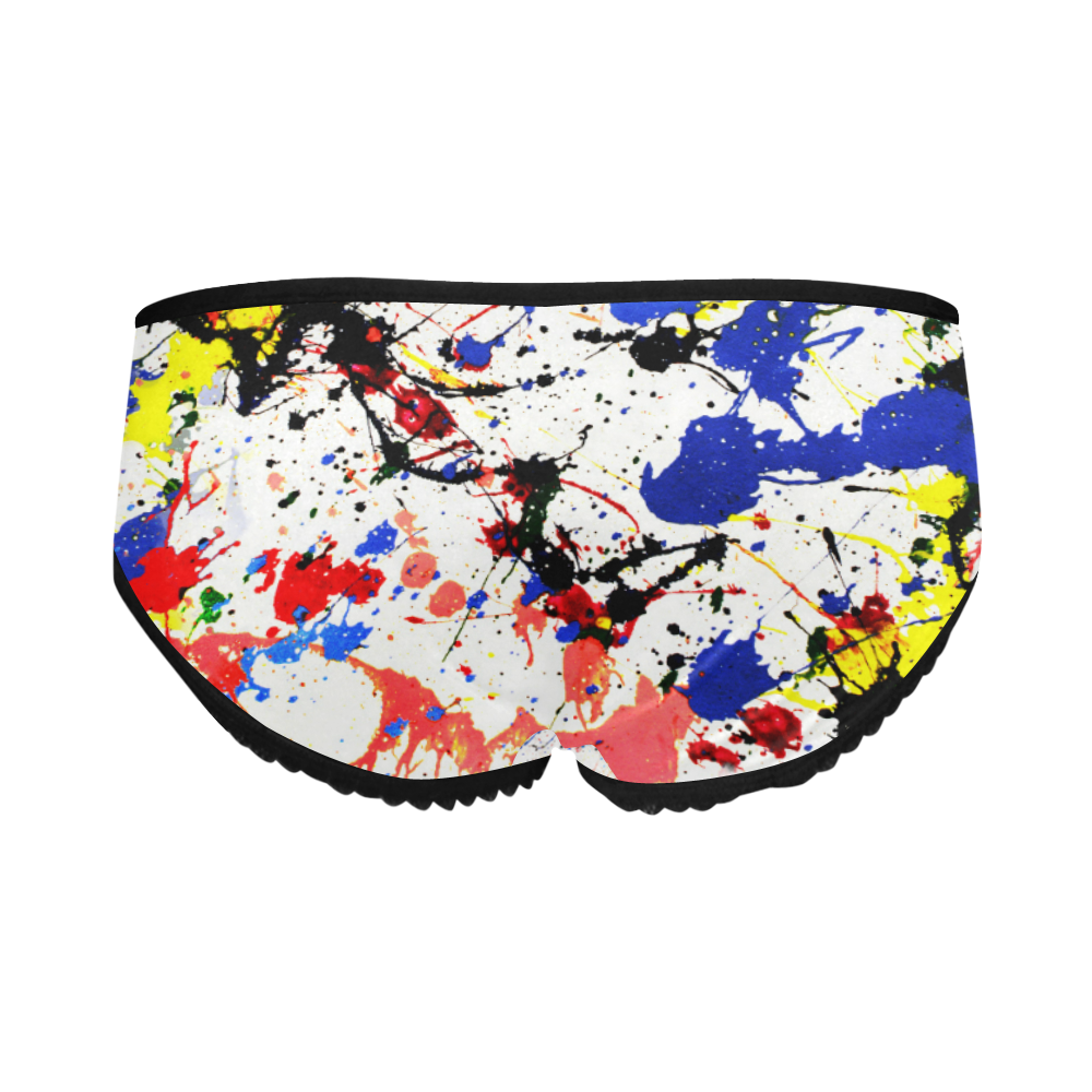 Blue and Red Paint Splatter Women's All Over Print Classic Briefs (Model L13)