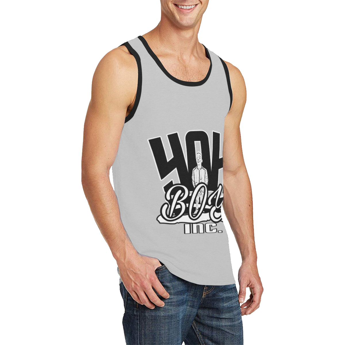 YahBoy Inc Gray Men's All Over Print Tank Top (Model T57)