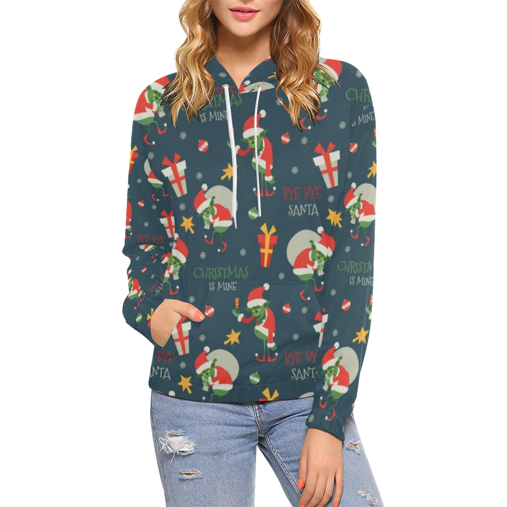 Christmas Bad Elf All Over Print Hoodie for Women (USA Size) (Model H13)