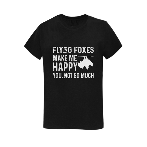 White flying foxes make me happy Women's T-Shirt in USA Size (Two Sides Printing)