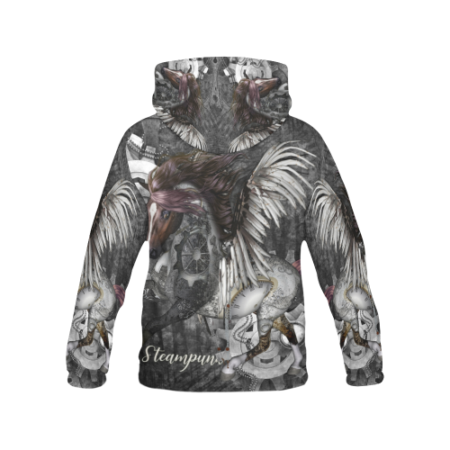 Aweswome steampunk horse with wings All Over Print Hoodie for Women (USA Size) (Model H13)