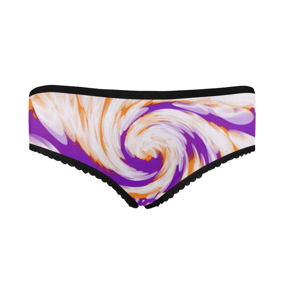 Purple Orange Tie Dye Swirl Abstract Women's All Over Print Classic Briefs (Model L13)