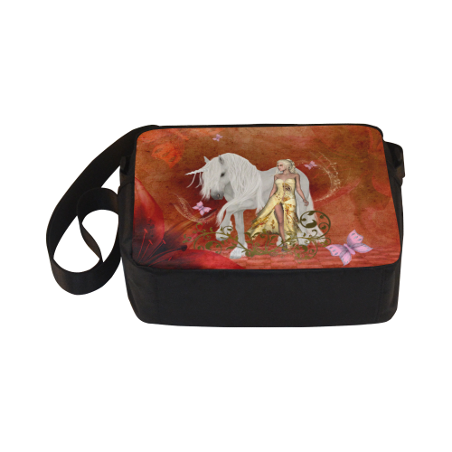 Unicorn with fairy and butterflies Classic Cross-body Nylon Bags (Model 1632)