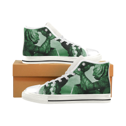 creature green painting Men’s Classic High Top Canvas Shoes (Model 017)