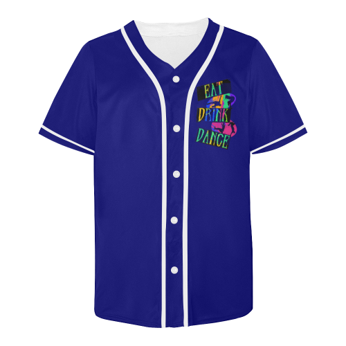 Break Dancing Colorful / Blue All Over Print Baseball Jersey for Men (Model T50)