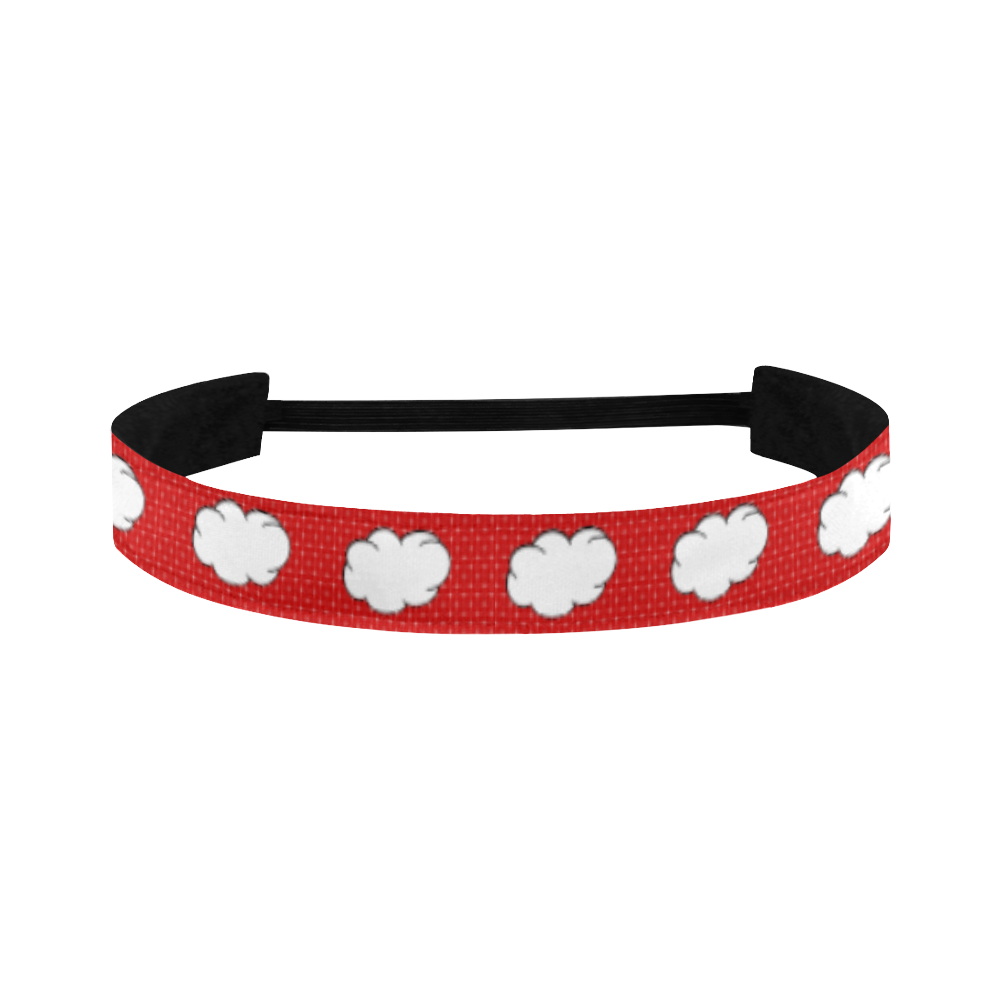 Clouds with Polka Dots on Red Sports Headband