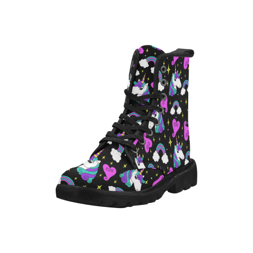 Rainbow unicorns ladies boots Martin Boots for Women (Black) (Model 1203H)