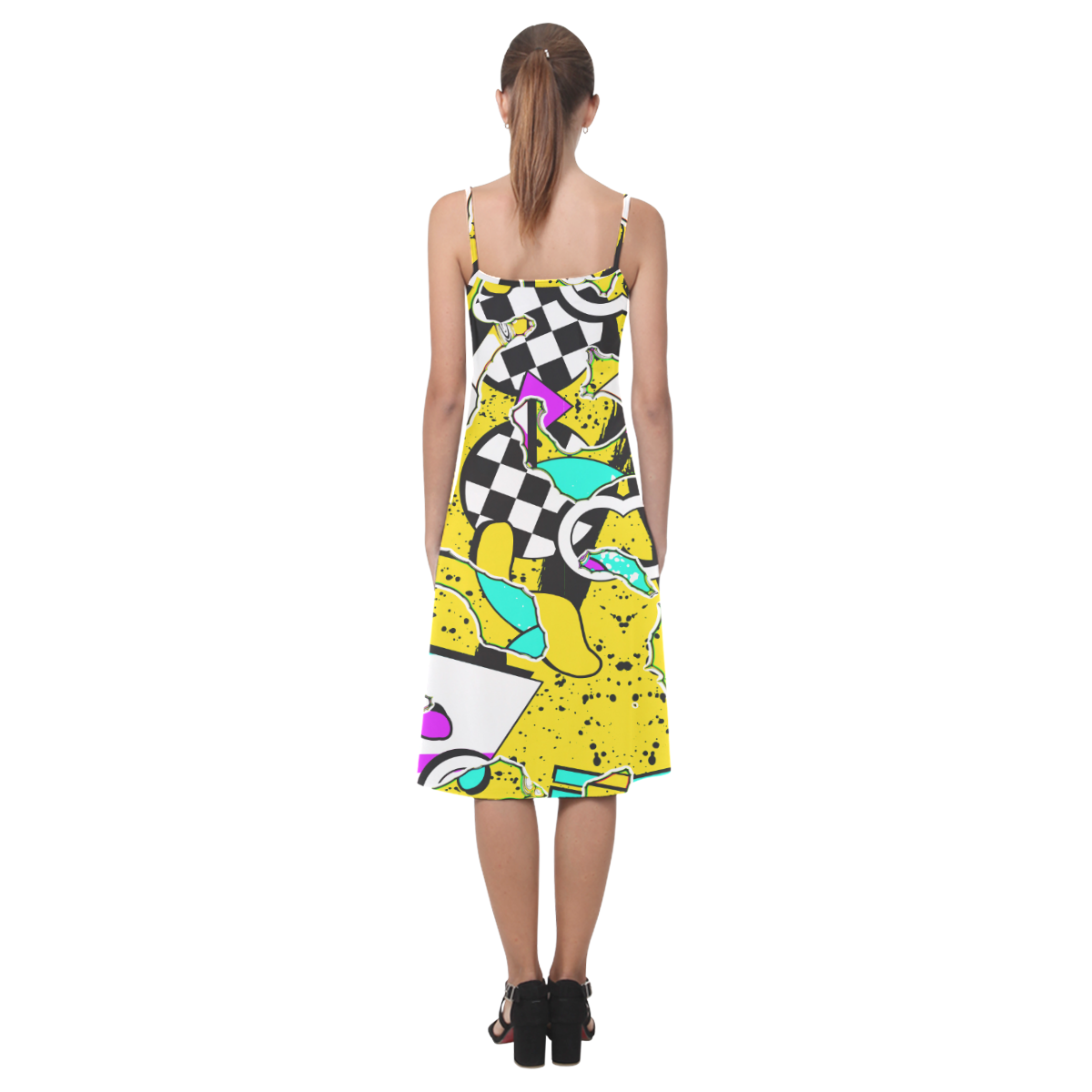 Shapes on a yellow background Alcestis Slip Dress (Model D05)