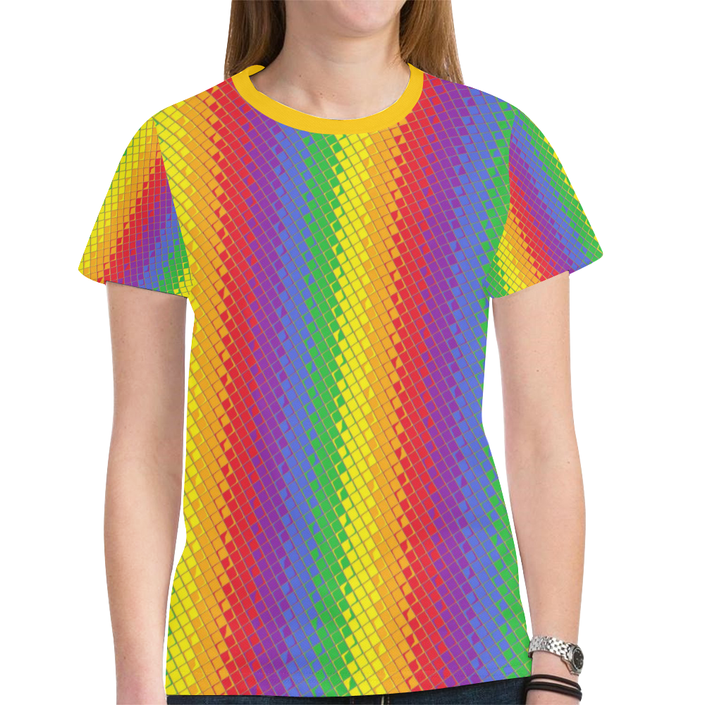 Rainbow Pattern by K.Merske New All Over Print T-shirt for Women (Model T45)