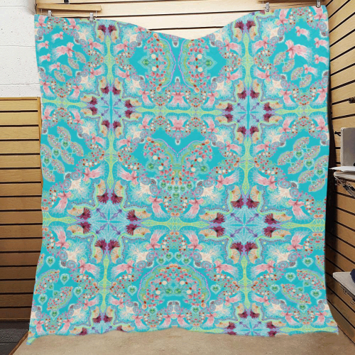 sweet nature-background blue Quilt 60"x70"