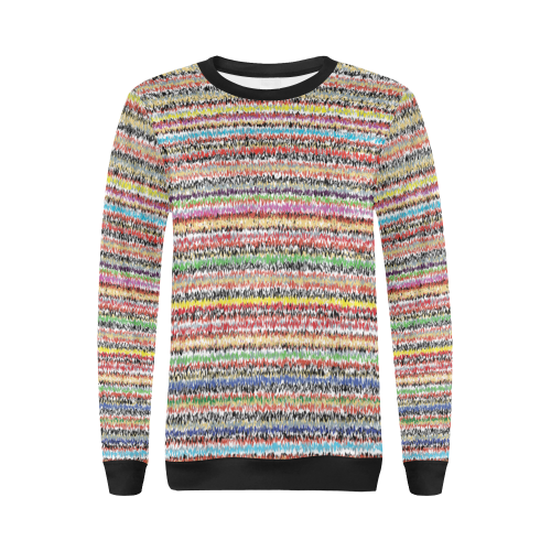 Patterns of colorful lines All Over Print Crewneck Sweatshirt for Women (Model H18)