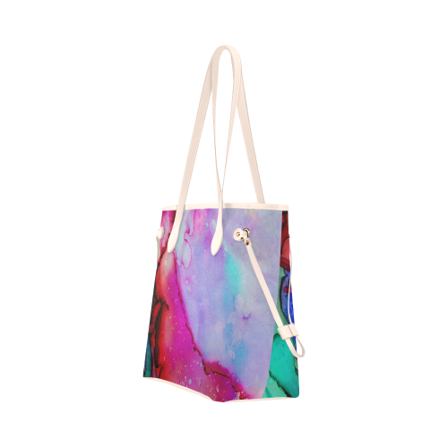 Red purple green ink Clover Canvas Tote Bag (Model 1661)