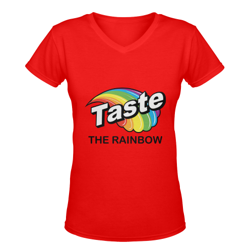Taste Red Women's Deep V-neck T-shirt (Model T19)