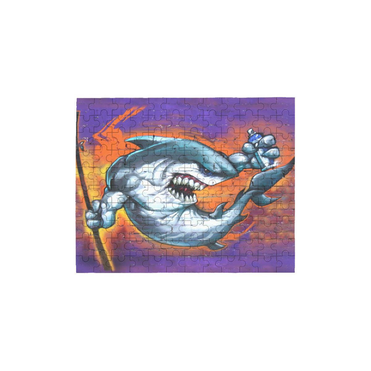 Graffiti Shark 120-Piece Wooden Photo Puzzles