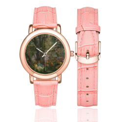 SPRING Women's Rose Gold Leather Strap Watch(Model 201)