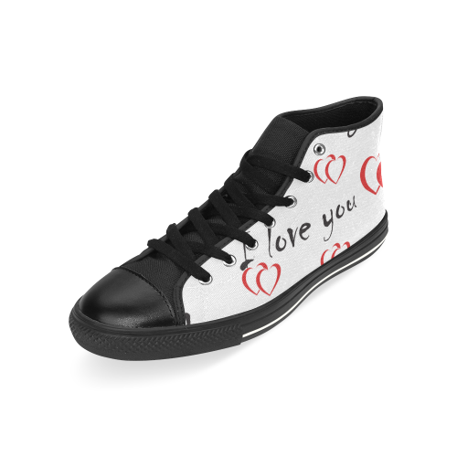 Love you MUCH High Top Canvas Shoes for Kid (Model 017)