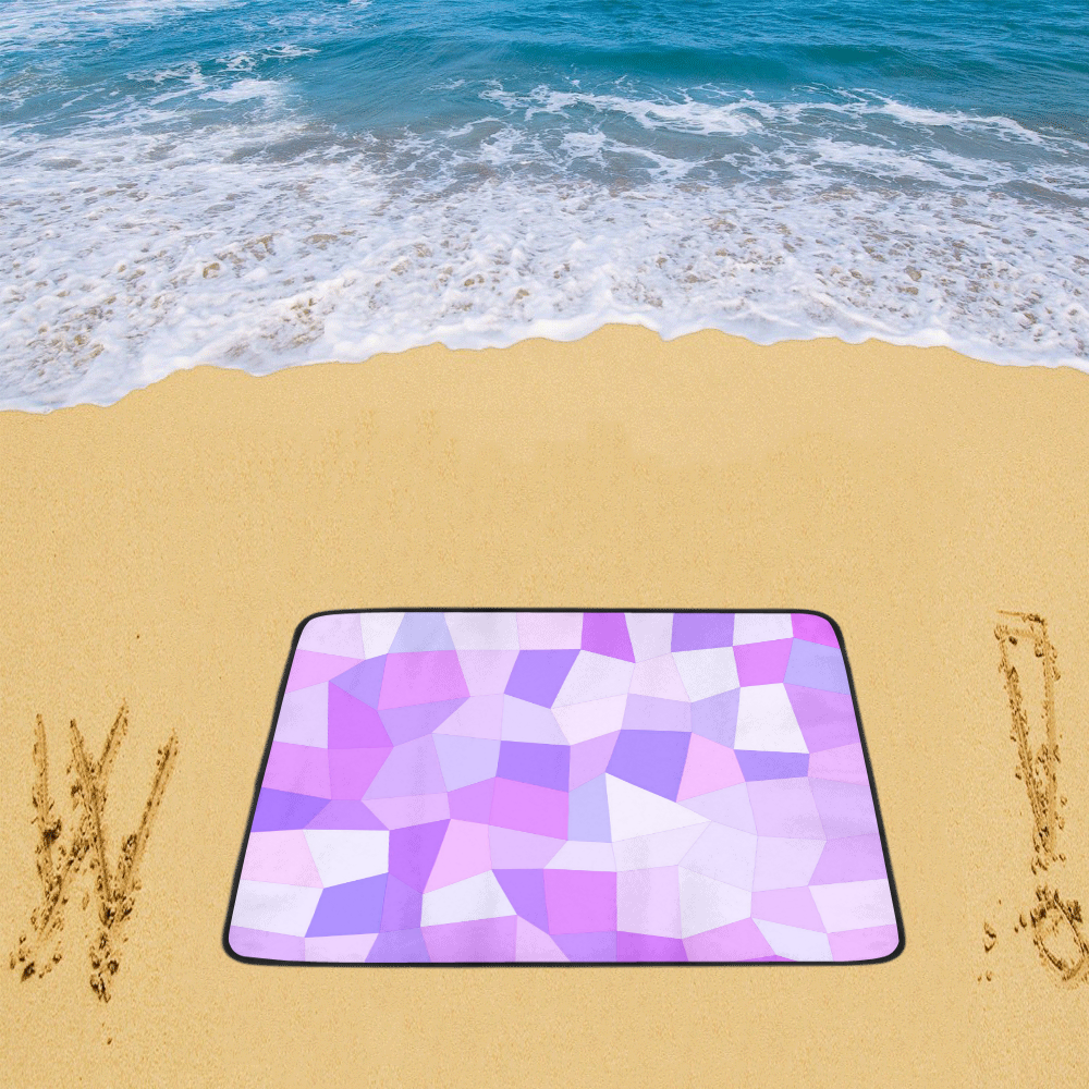 Bright Purple Mosaic Beach Mat 78"x 60"