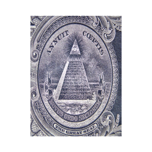 Illuminati Pyramid Symbol Black Light Cotton Linen Wall Tapestry 60"x 80"