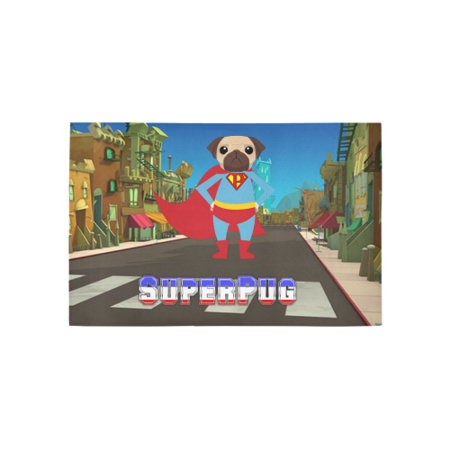 SuperPug In The City Area Rug 5'x3'3''