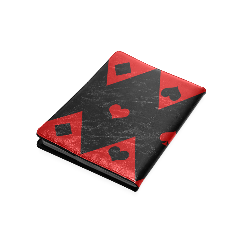 Las Vegas Black Red Play Card Shapes Custom NoteBook B5