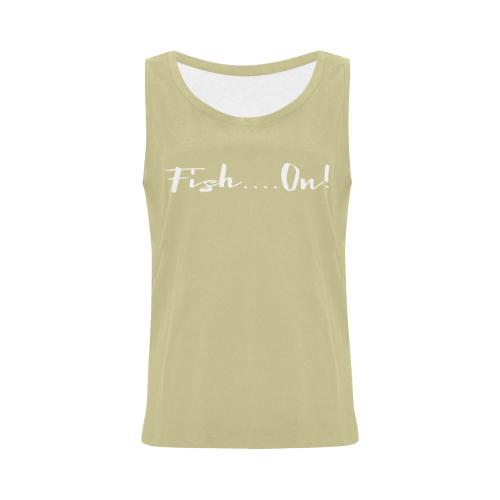 Fish on-white-flounder All Over Print Tank Top for Women (Model T43)