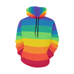 Horizontal Rainbow All Over Print Hoodie for Men/Large Size (USA Size) (Model H13)