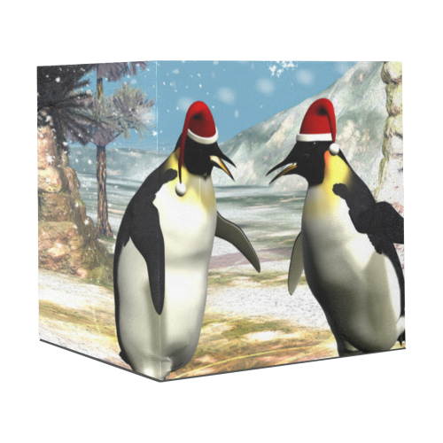 Funny penguins with christmas hat Gift Wrapping Paper 58"x 23" (2 Rolls)